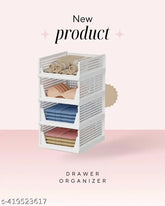 White plastic organizer set for makeup, cosmetics, kitchen, and bathroom accessories, perfect for small spaces